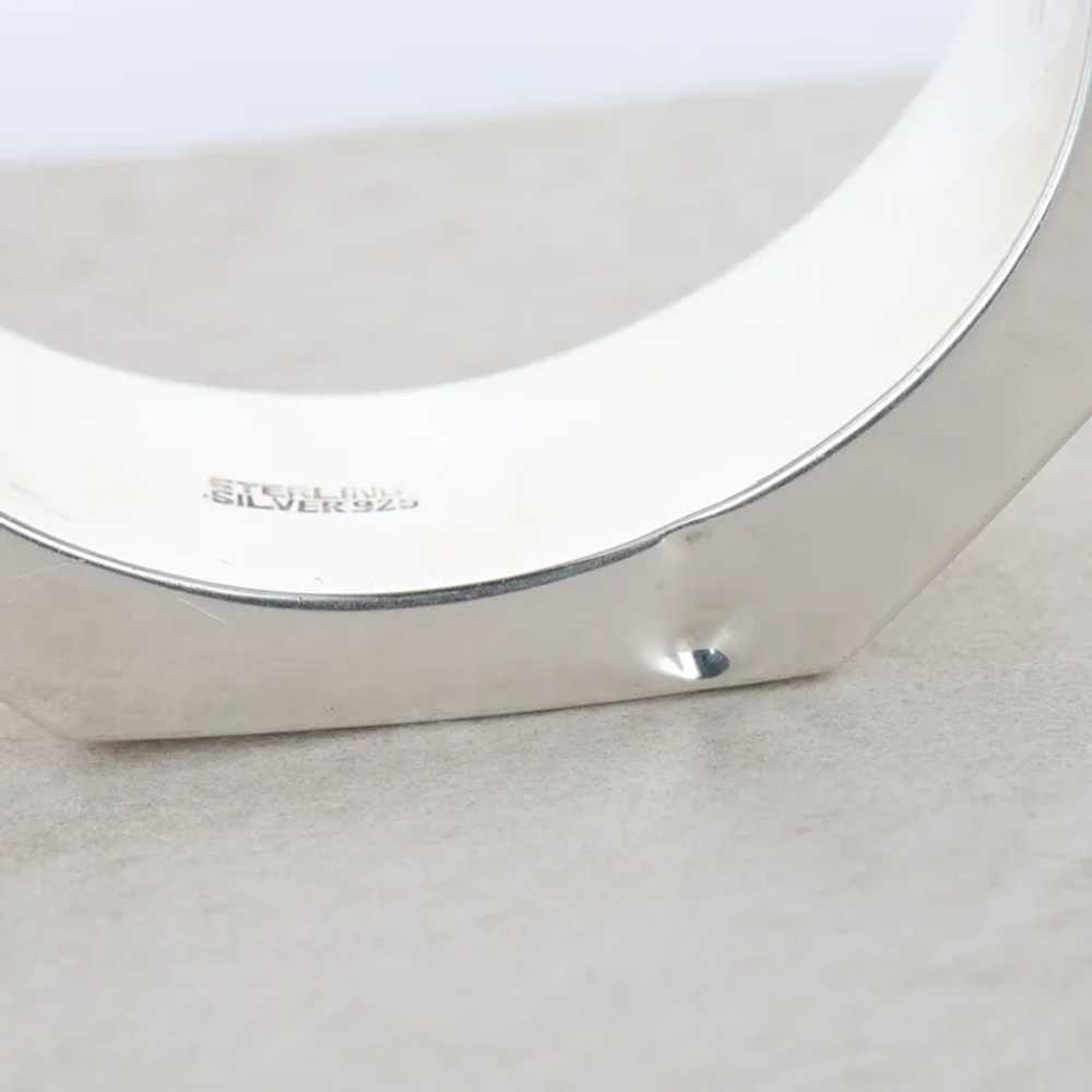 Sterling Silver Wide Octagonal Bangle Cuff 58.54g - image 3