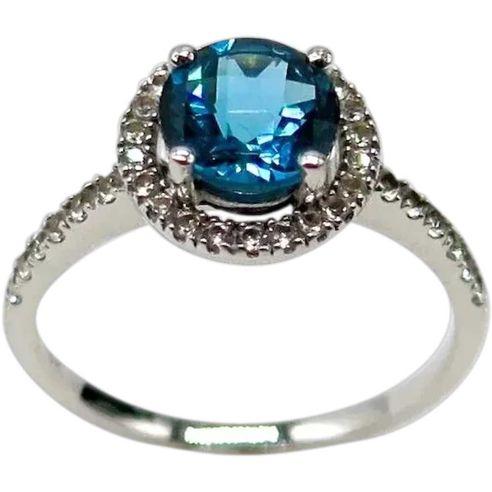 London Blue Topaz Ring 14k White Gold - image 1