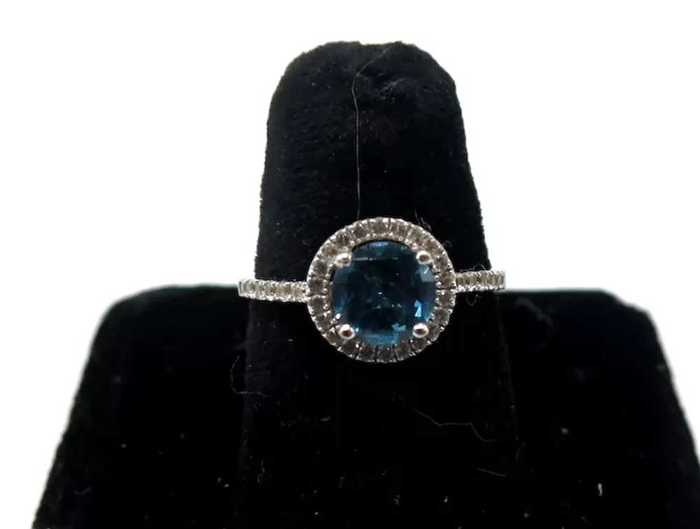 London Blue Topaz Ring 14k White Gold - image 2