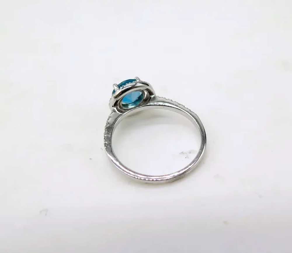 London Blue Topaz Ring 14k White Gold - image 3