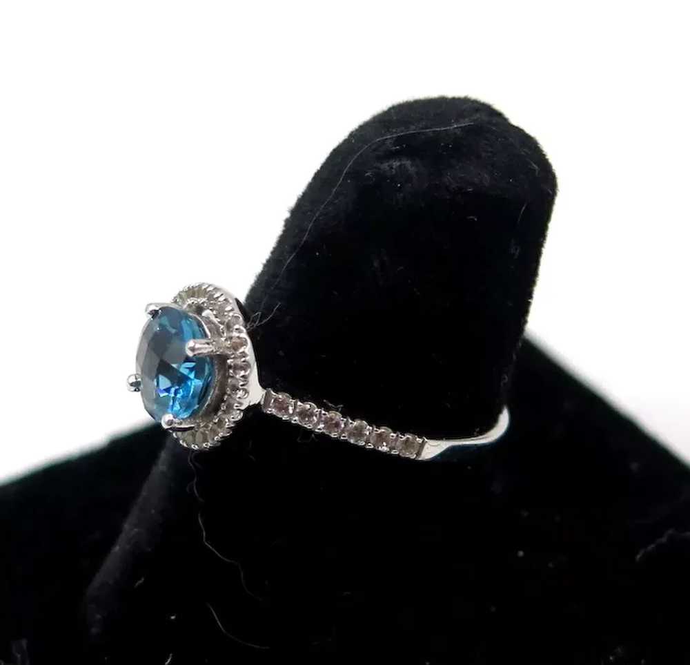 London Blue Topaz Ring 14k White Gold - image 5