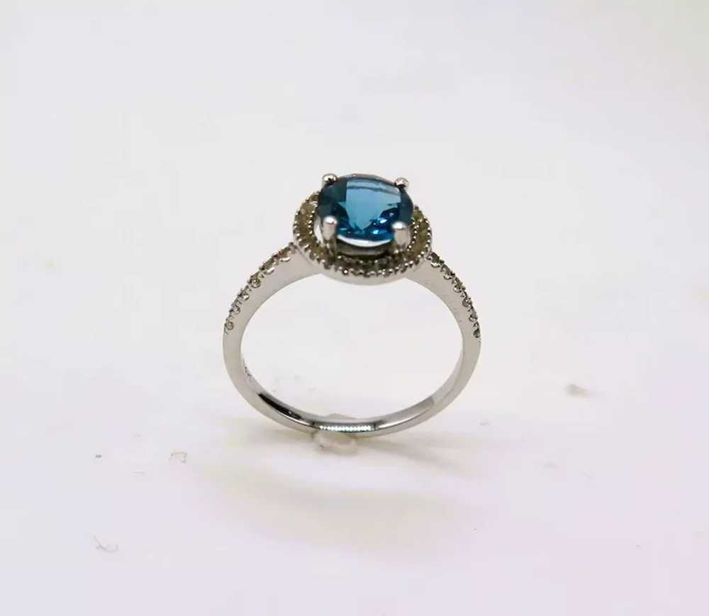 London Blue Topaz Ring 14k White Gold - image 6