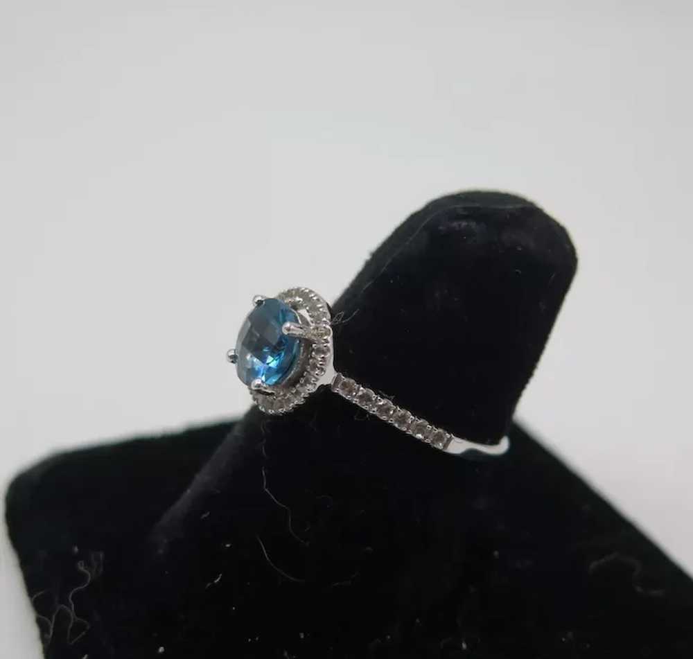 London Blue Topaz Ring 14k White Gold - image 7