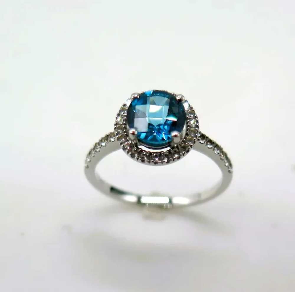 London Blue Topaz Ring 14k White Gold - image 8