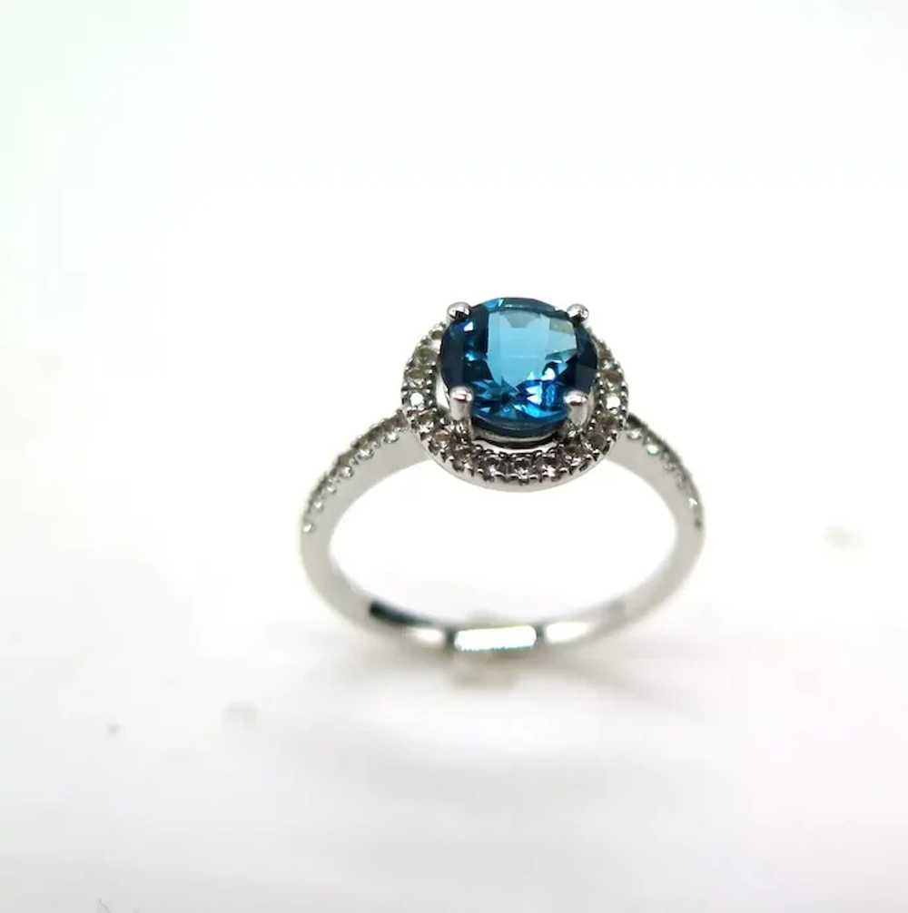 London Blue Topaz Ring 14k White Gold - image 9