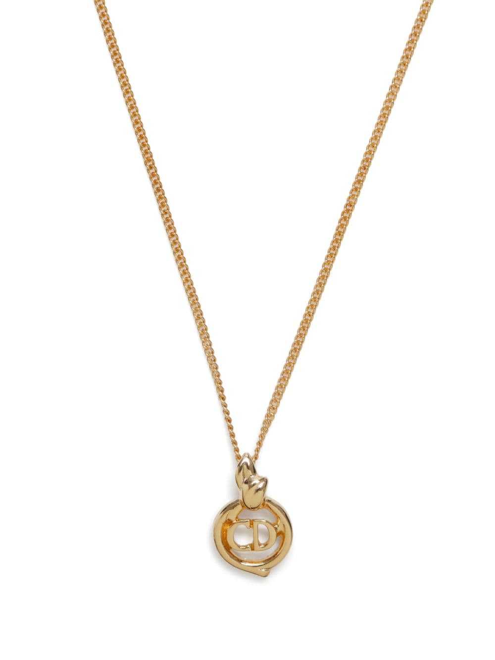 Christian Dior Pre-Owned CD logo necklace - Gold - image 2