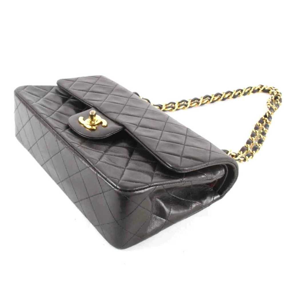 Chanel Double Flap Black Leather Shoulder Bag (Pr… - image 10