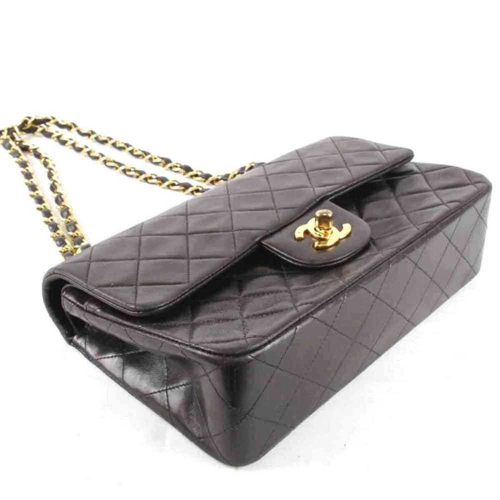 Chanel Double Flap Black Leather Shoulder Bag (Pr… - image 7