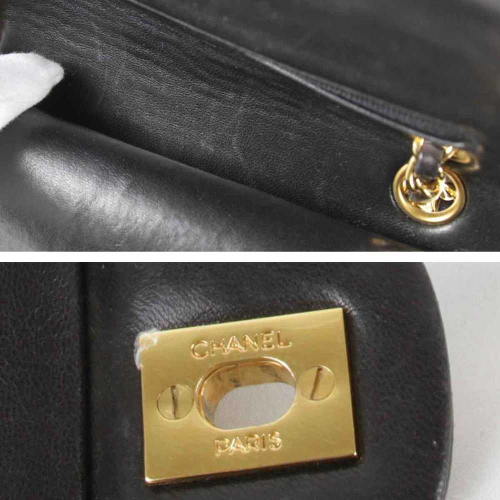 Chanel Double Flap Black Leather Shoulder Bag (Pr… - image 9