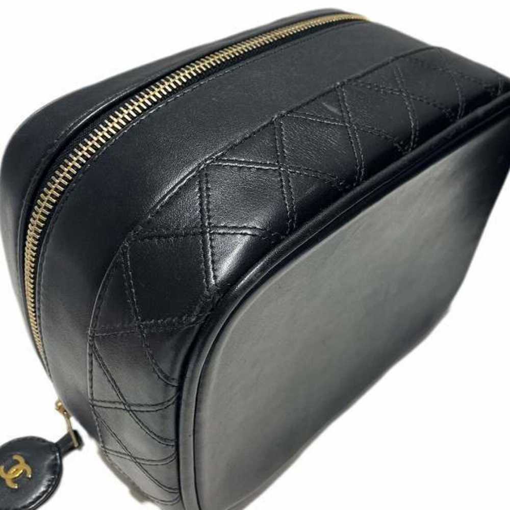 Chanel Vanity Black Canvas Handbag (Pre-Owned) - image 4