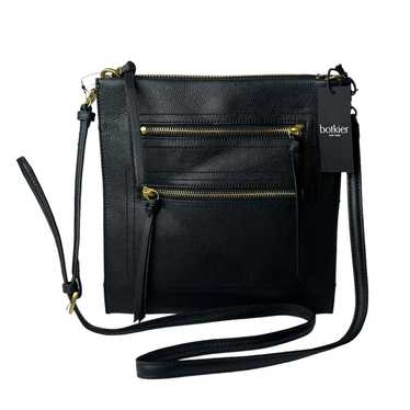 Vintage NEW Botkier Chelsea Pancake Black LEATHER 