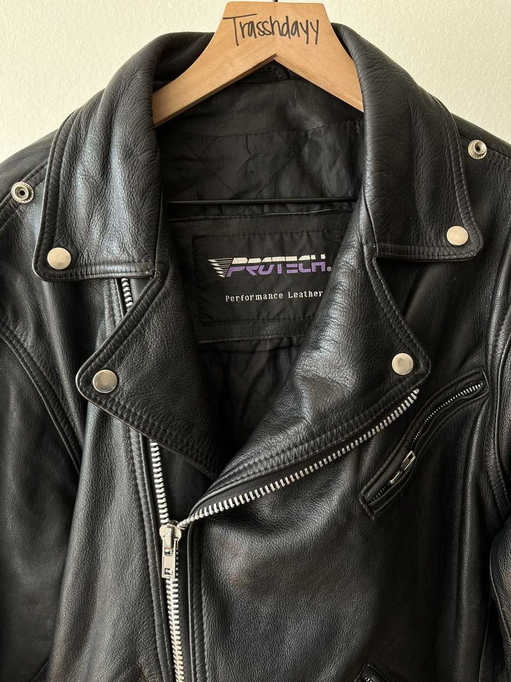 Vintage Vintage Protech Leather Biker Jacket - image 3