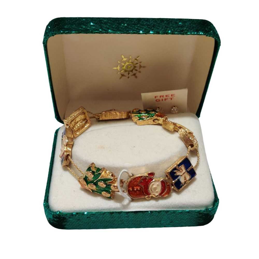 Vintage Vintage Womens Christmas Enamel Sliding C… - image 1