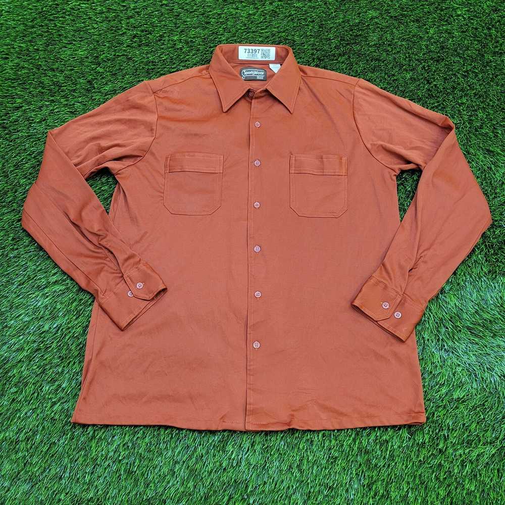 Sears Vintage 70s Sportswear Shirt Large 21x28 Ru… - image 1