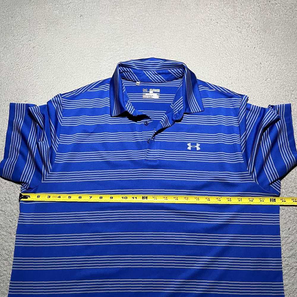 Under Armour Luxurious Blue Stripe Heatgear Golf … - image 4