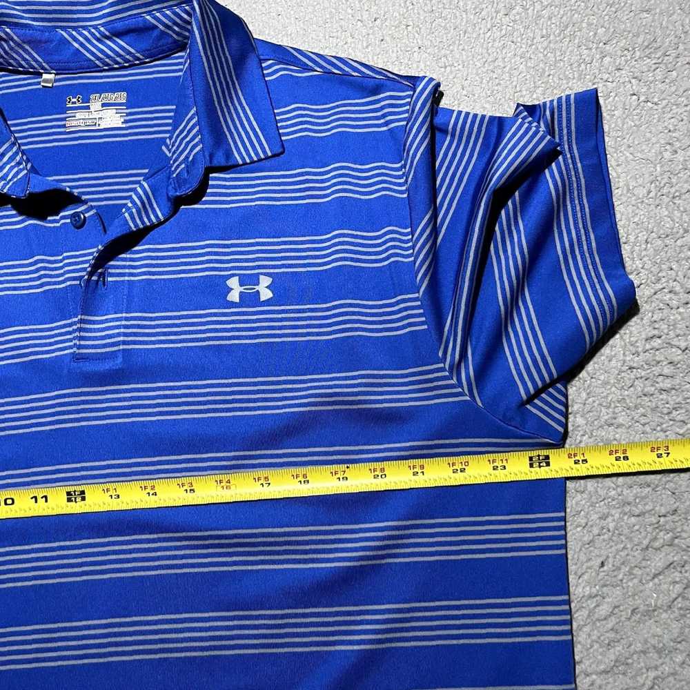 Under Armour Luxurious Blue Stripe Heatgear Golf … - image 5