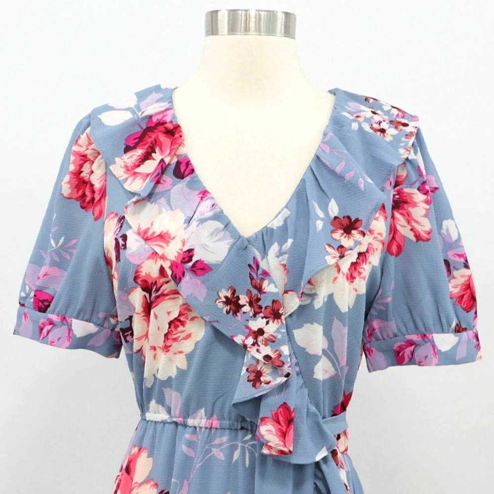 Vintage Stunning Ruffle Accented Floral Print V N… - image 2