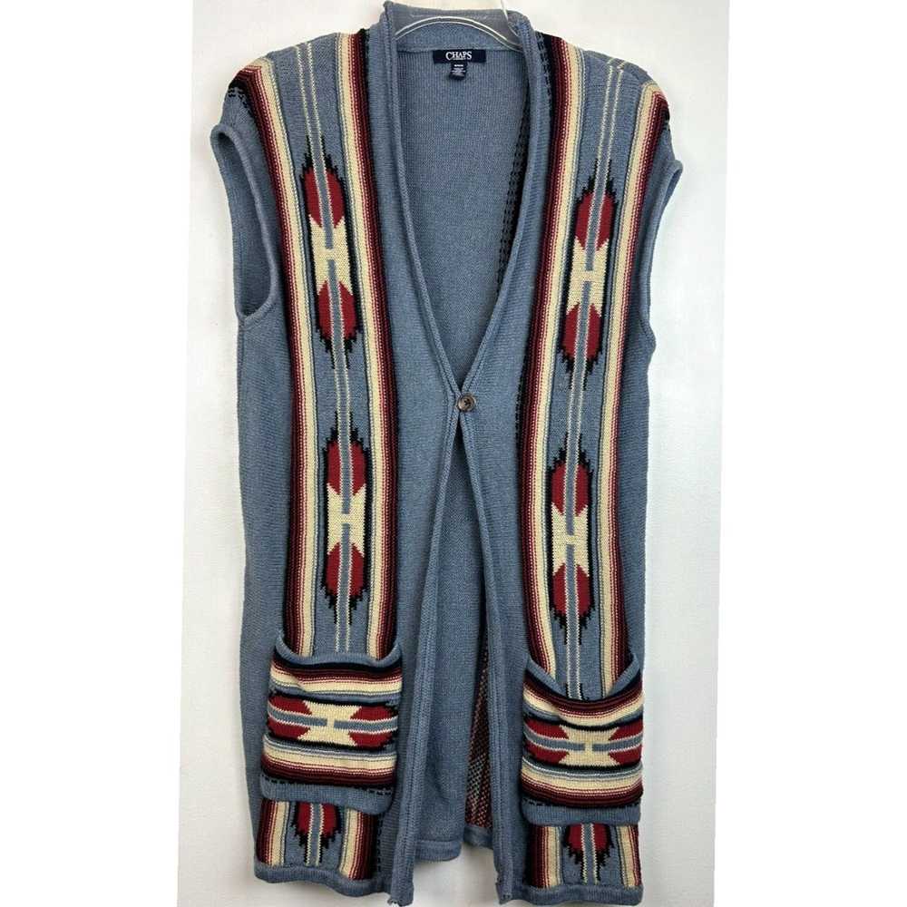 Chaps Southwestern Patterned Blue M Size Women's … - image 1