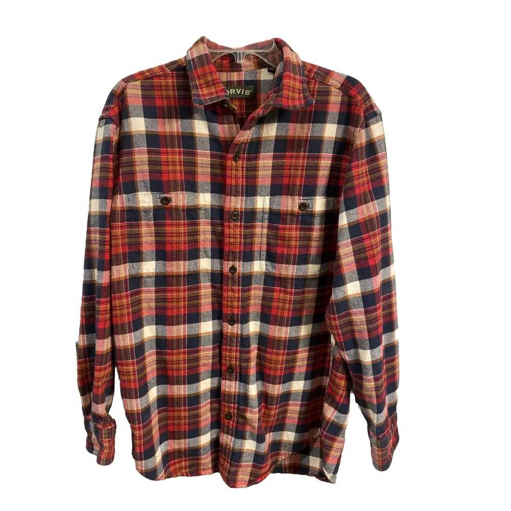 Orvis Orvis Shirt Mens Medium Red Flannel Plaid L… - image 1