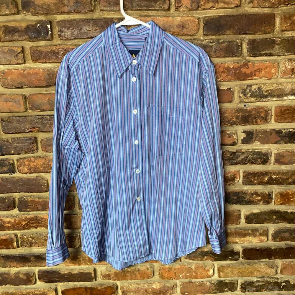 Other Liz Claiborne Sport Blue Red Striped Button… - image 1