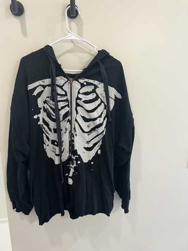 Urban Outfitters black skeleton zip up jacket 🩻🖤