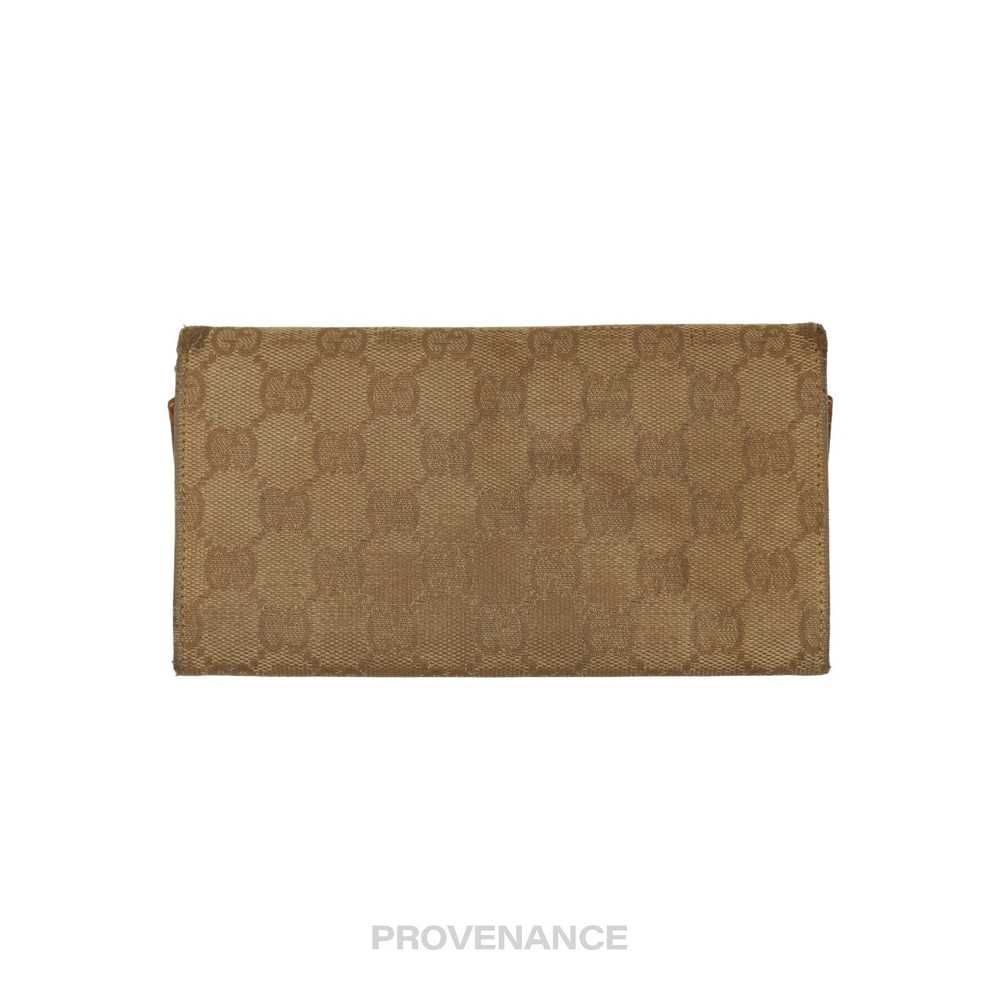 Gucci 🔴 Gucci Long Wallet - GG Canvas Brown Stud… - image 2