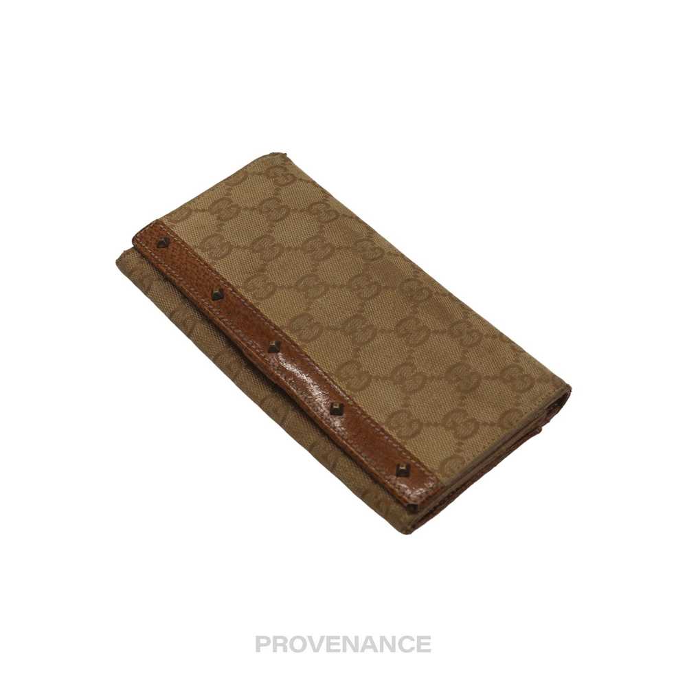 Gucci 🔴 Gucci Long Wallet - GG Canvas Brown Stud… - image 3