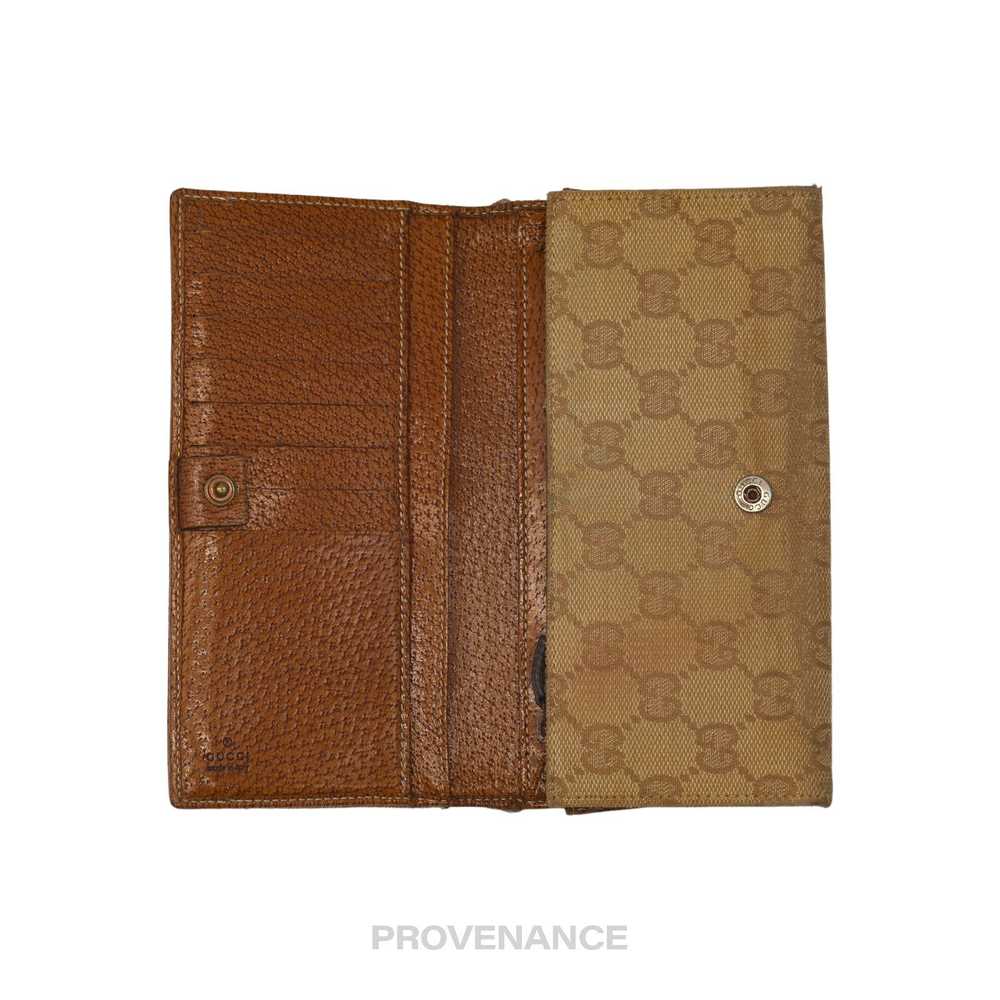 Gucci 🔴 Gucci Long Wallet - GG Canvas Brown Stud… - image 5