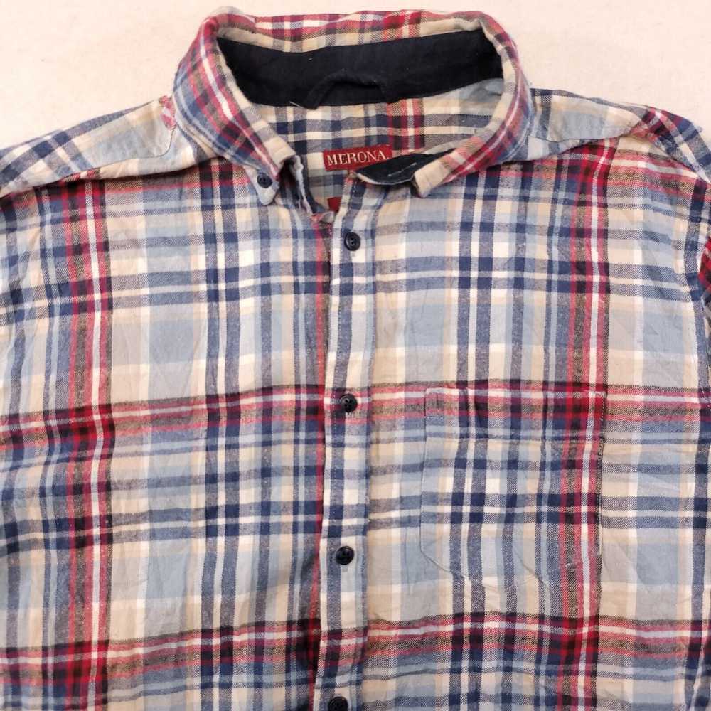 Merona Merona Madras Flannel Shirt Mens Size Larg… - image 1