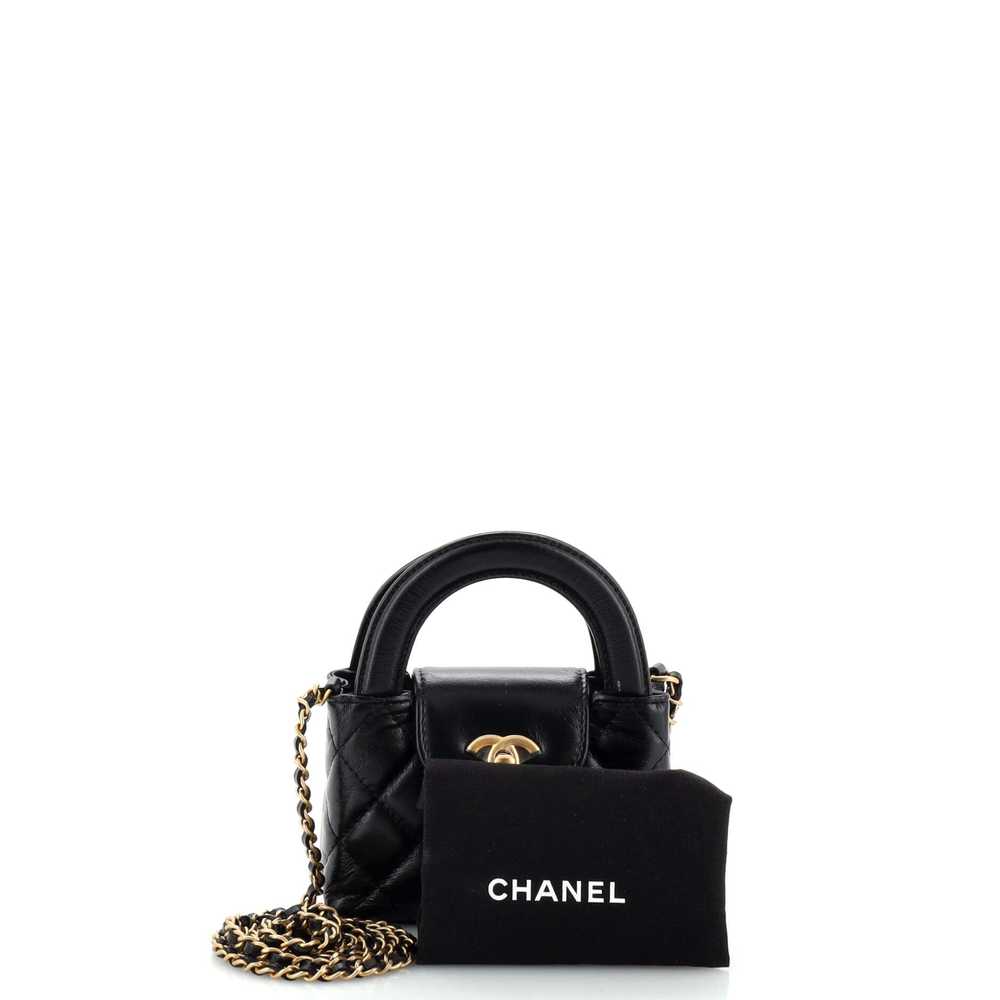 CHANEL Kelly Top Handle Clutch with Chain Quilted… - image 2