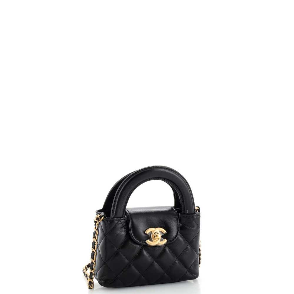 CHANEL Kelly Top Handle Clutch with Chain Quilted… - image 3