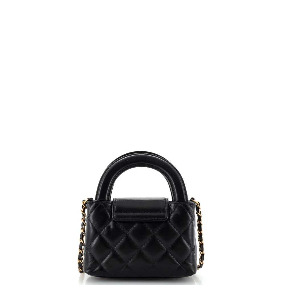 CHANEL Kelly Top Handle Clutch with Chain Quilted… - image 4