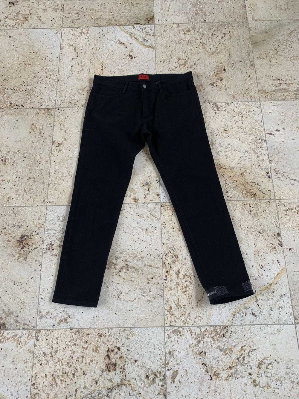 424 On Fairfax Single Zip Hem Denim in Black - image 2