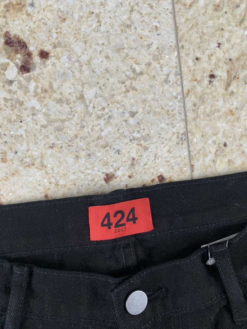 424 On Fairfax Single Zip Hem Denim in Black - image 4