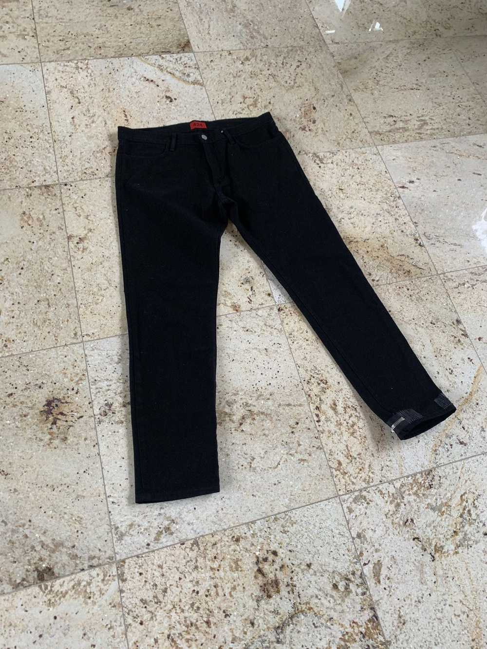 424 On Fairfax Single Zip Hem Denim in Black - image 6