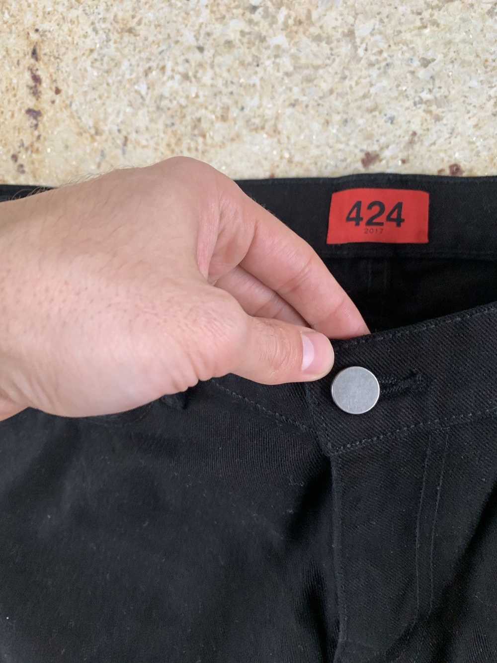 424 On Fairfax Single Zip Hem Denim in Black - image 8