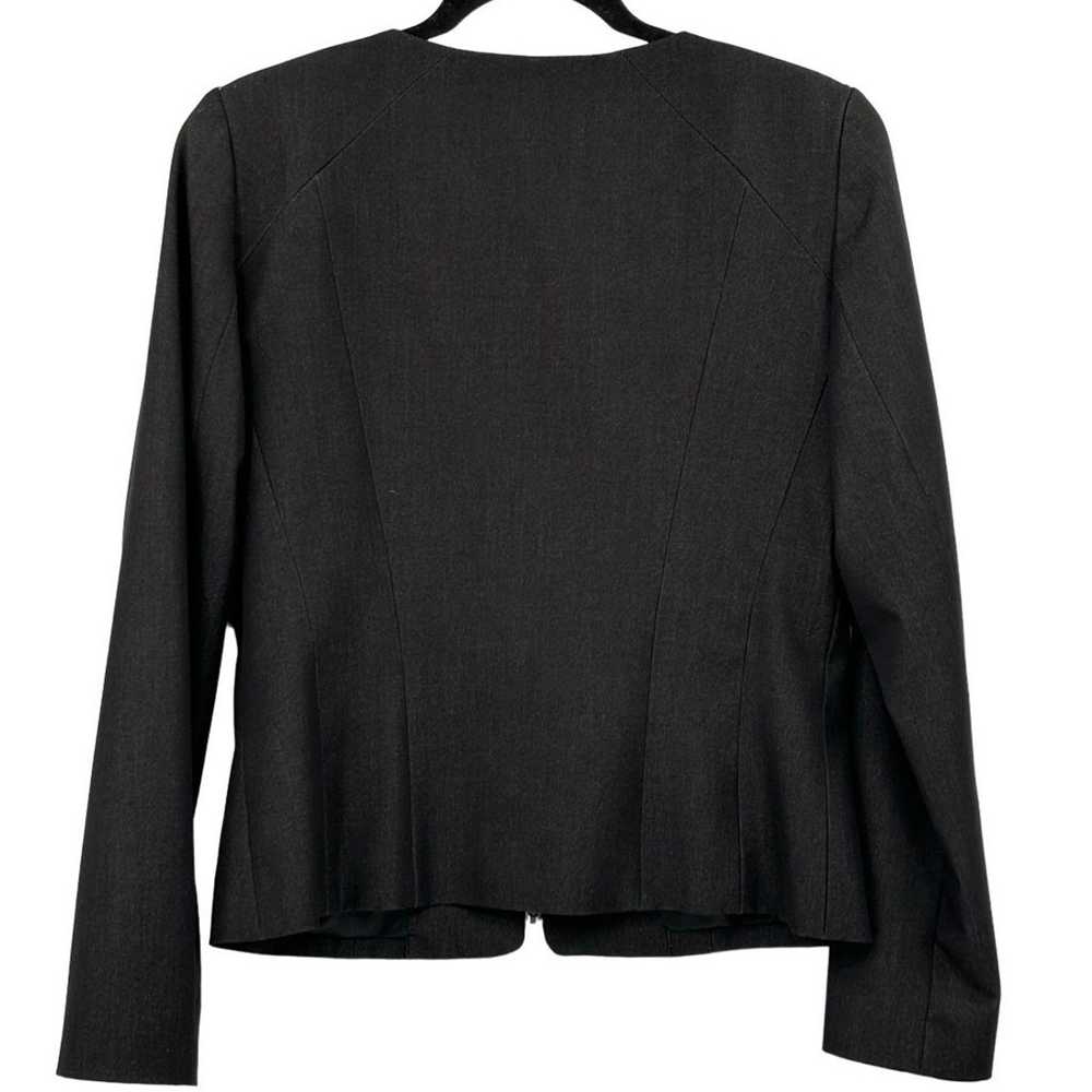 Elie Tahari Tahari Black Gray Full Zip Lapel-Less… - image 2