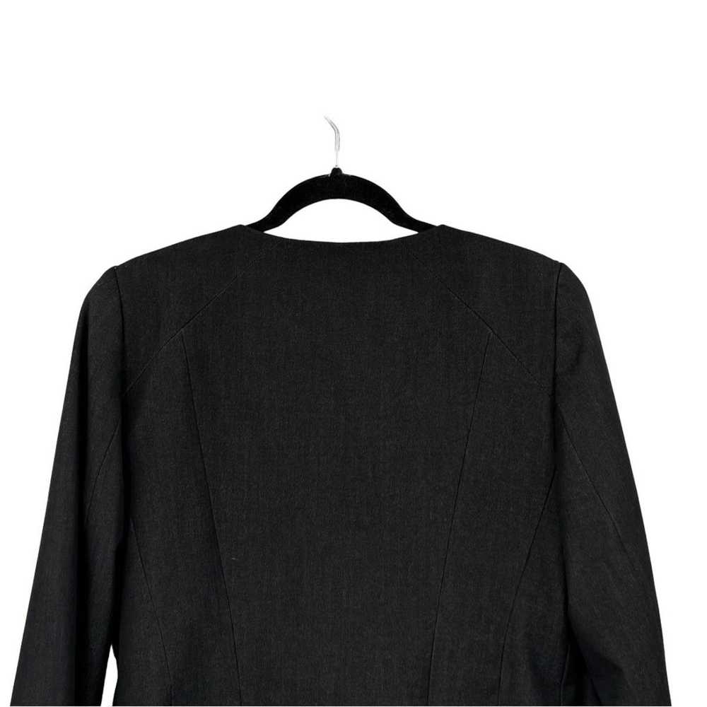 Elie Tahari Tahari Black Gray Full Zip Lapel-Less… - image 5