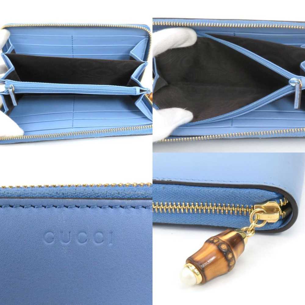 Gucci Bamboo Blue Leather Wallet (Pre-Owned) - image 4