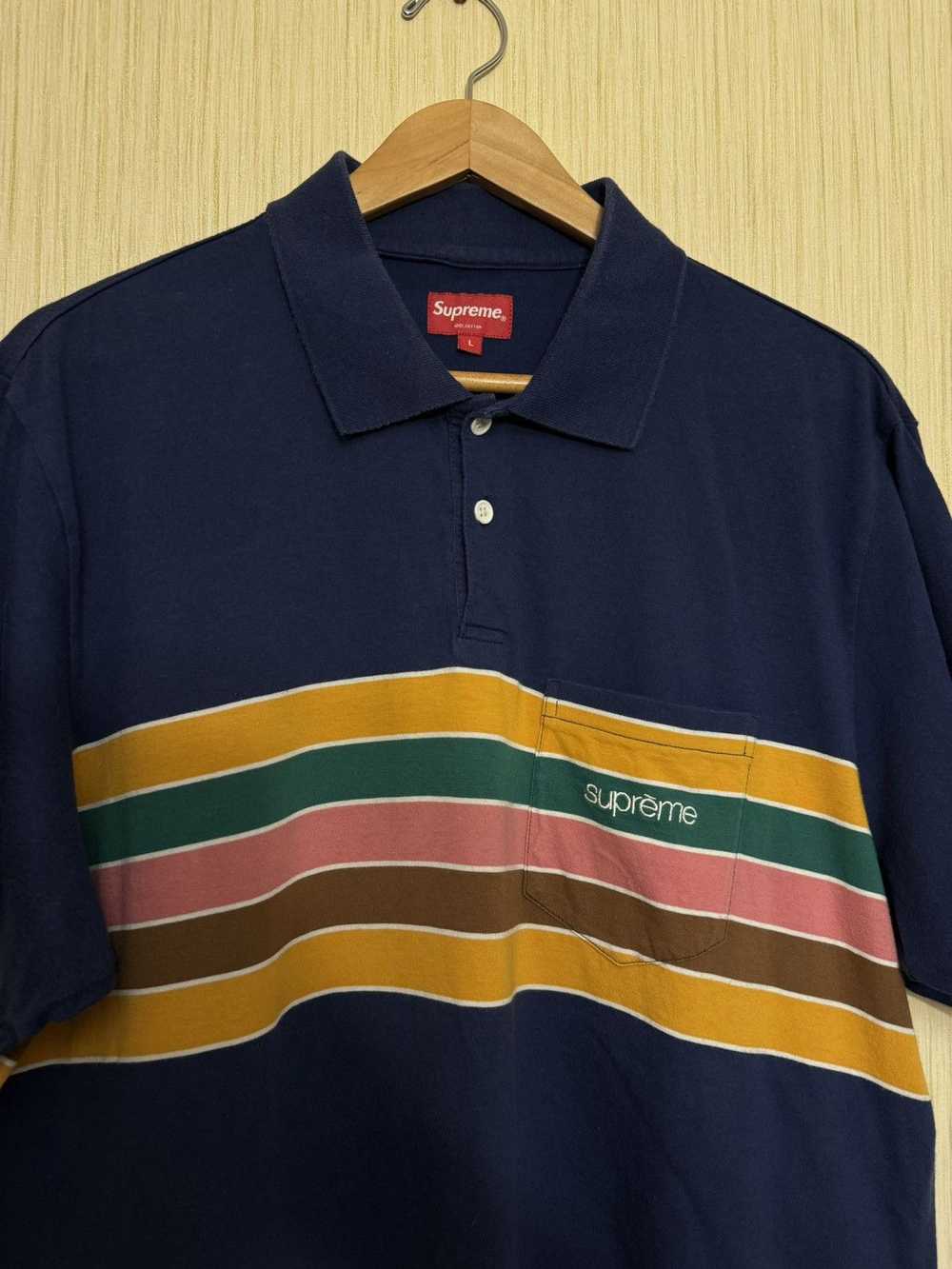 Supreme Rare Supreme SS18 chest stripes polo shirt - image 2