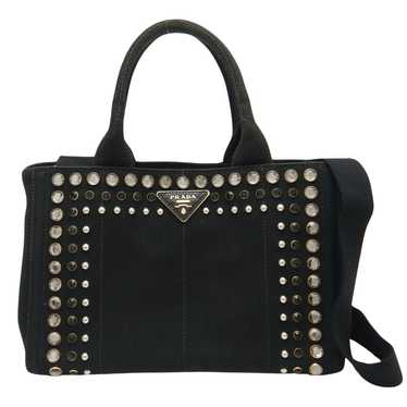 Prada Canapa Black Canvas Tote Bag (Pre-Owned) - image 1