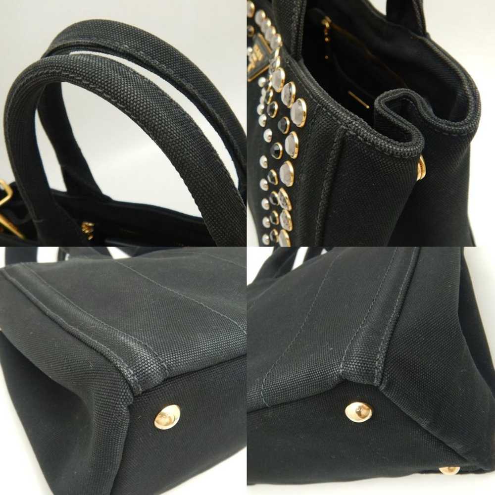 Prada Canapa Black Canvas Tote Bag (Pre-Owned) - image 8