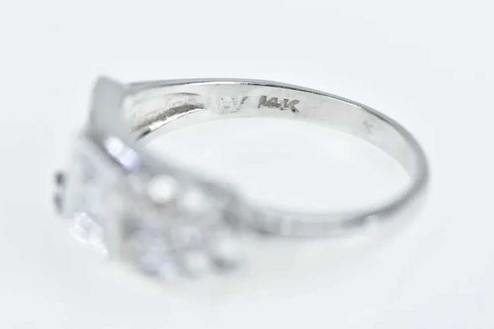 14K 1930's Diamond Ornate Squared Band Ring Size … - image 3