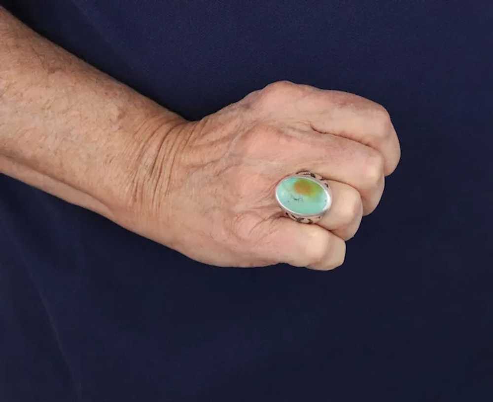 Men's Sterling Silver Turquoise Ring Size 11 - image 3