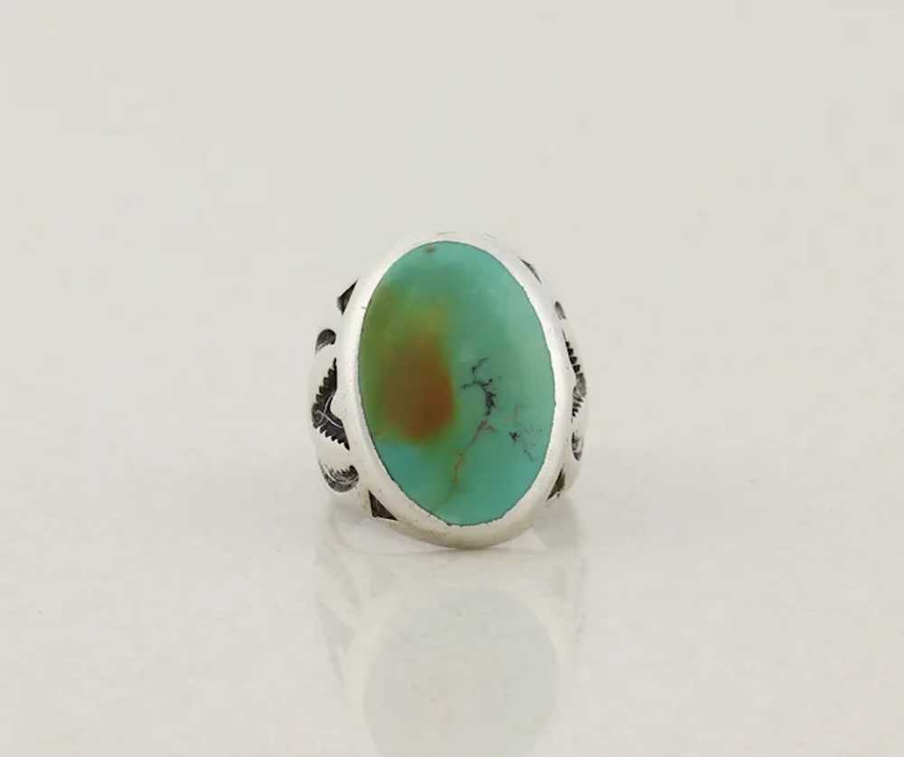 Men's Sterling Silver Turquoise Ring Size 11 - image 4