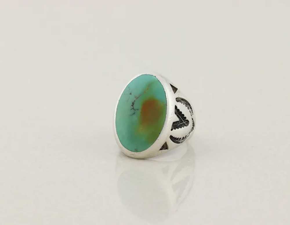 Men's Sterling Silver Turquoise Ring Size 11 - image 5