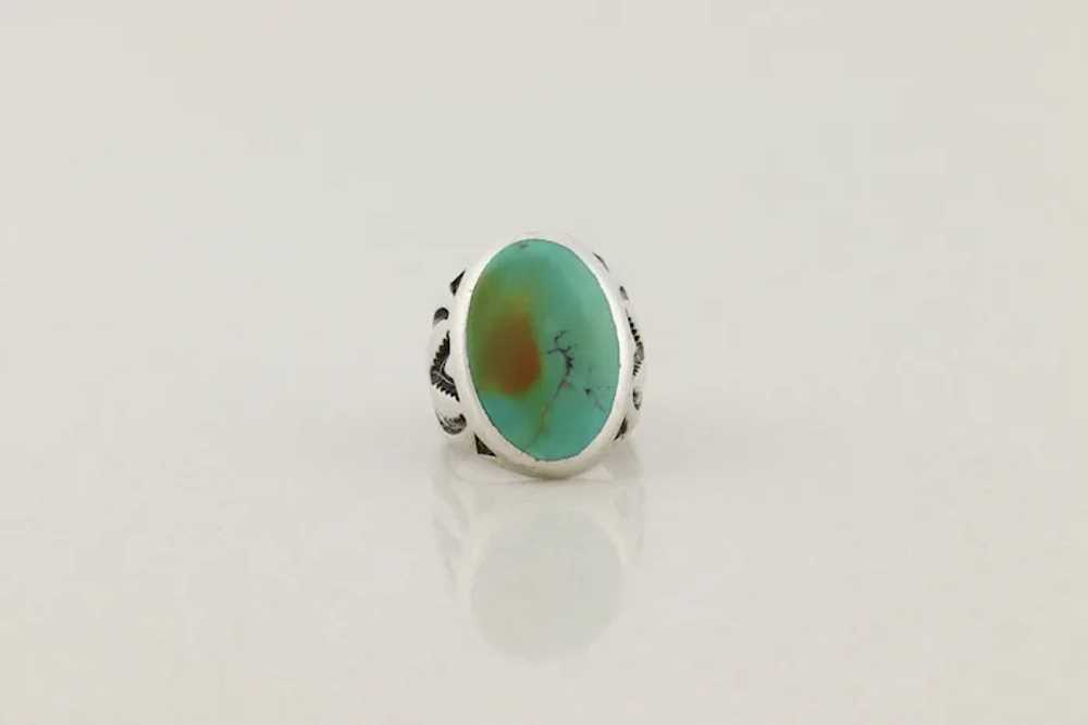 Men's Sterling Silver Turquoise Ring Size 11 - image 7