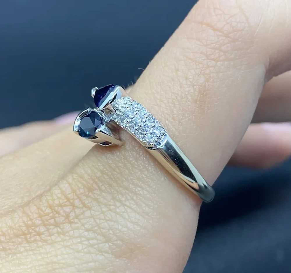 14k Diamond Sapphire Bypass Ring - image 6