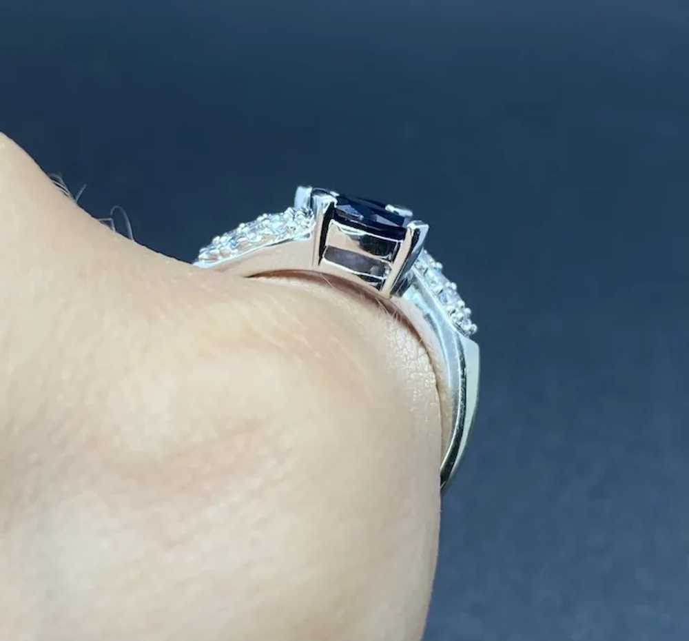 14k Diamond Sapphire Bypass Ring - image 7