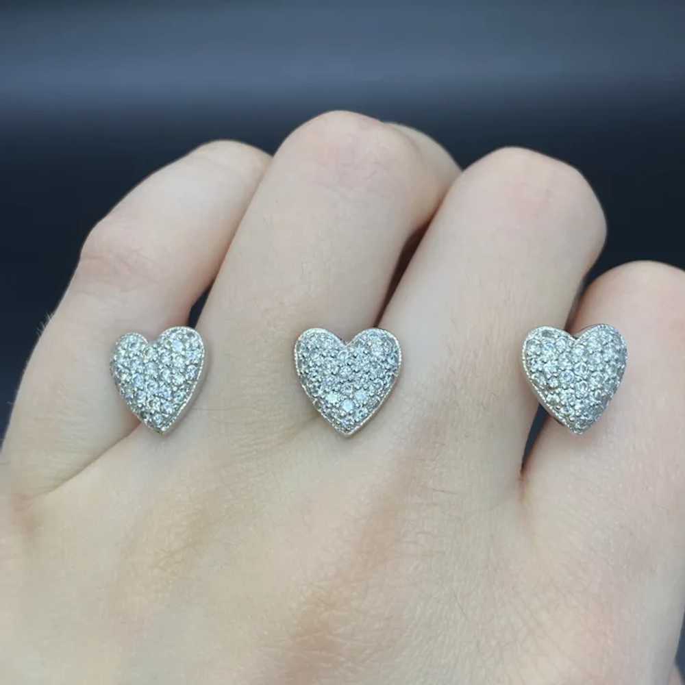 14k 0.88 CTW Diamond Heart Two Finger Ring - image 4